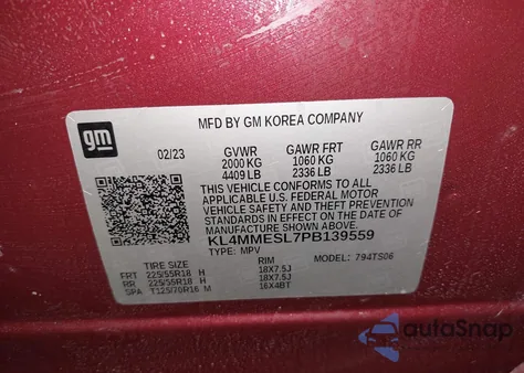 2023 Buick Encore Gx Select Awd z USA, uszkodzony, nr VIN KL4MMESL7PB139559